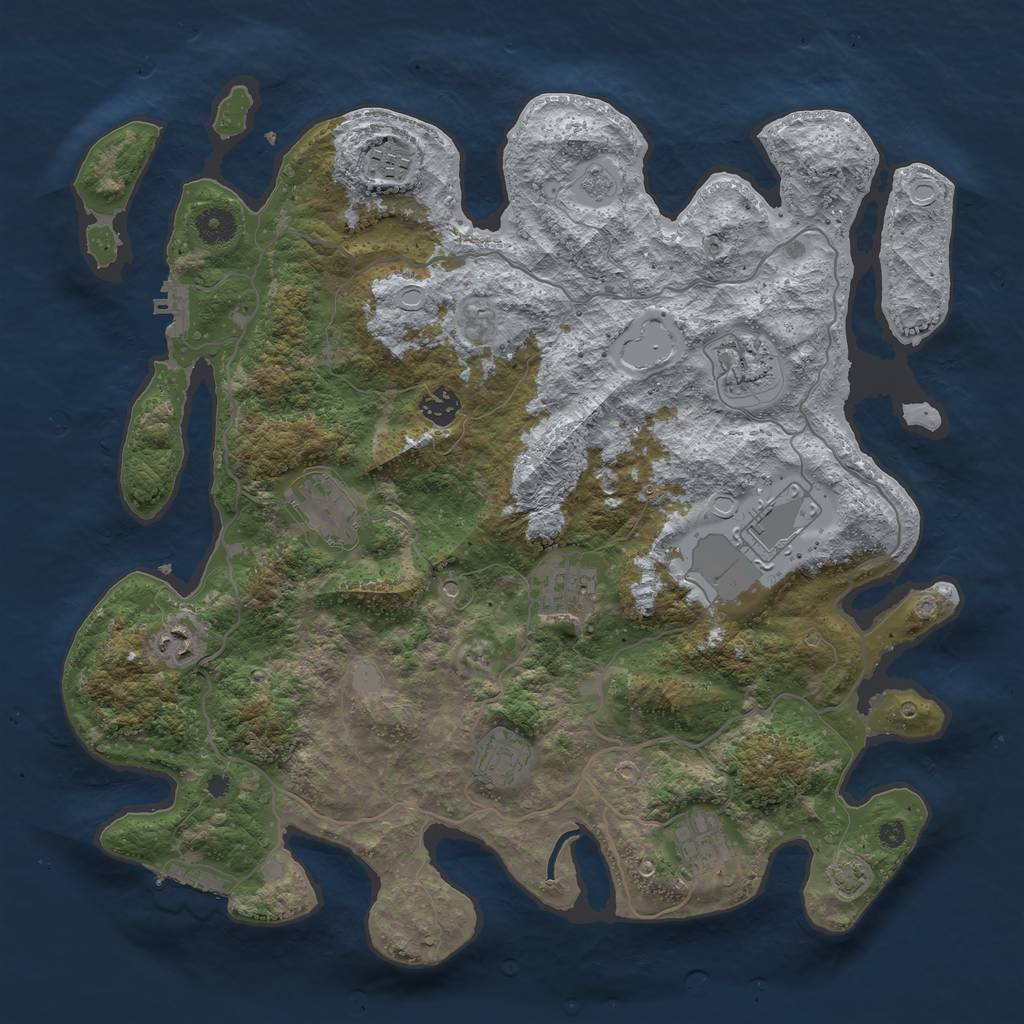 Rust Map: Procedural Map, Size: 4000, Seed: 1190280, 17 Monuments