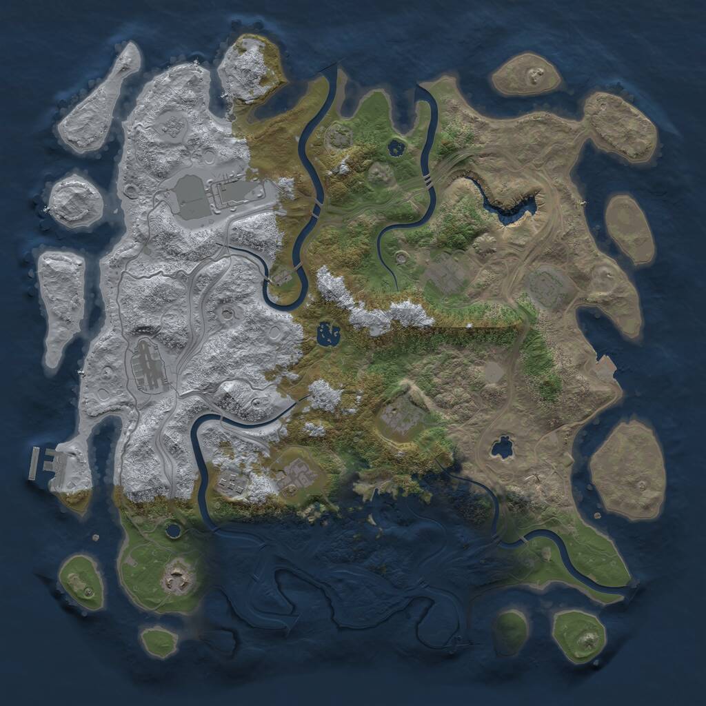 Rust Map: Procedural Map, Size: 4250, Seed: 714364256, 14 Monuments