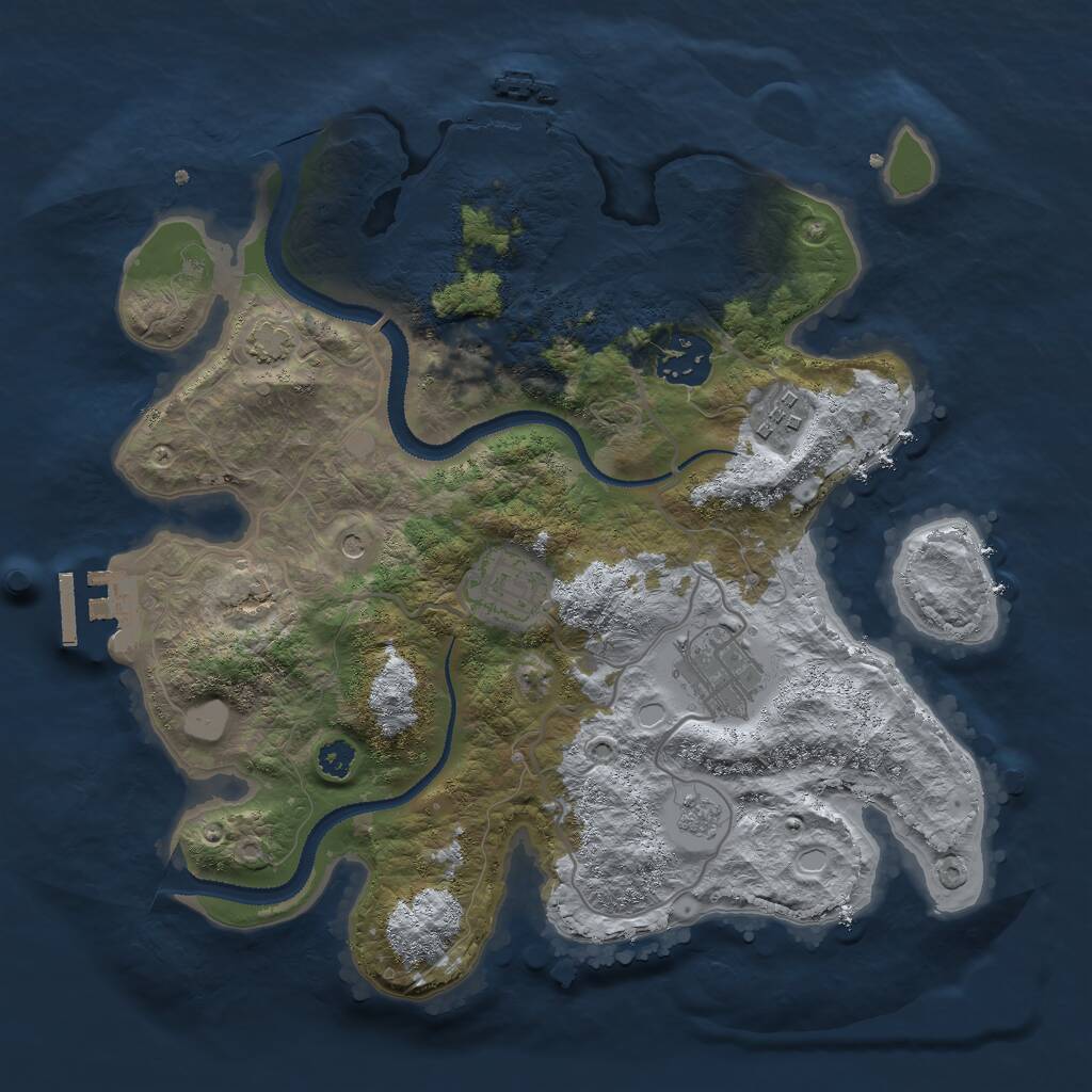 Rust Map: Procedural Map, Size: 3000, Seed: 283, 10 Monuments