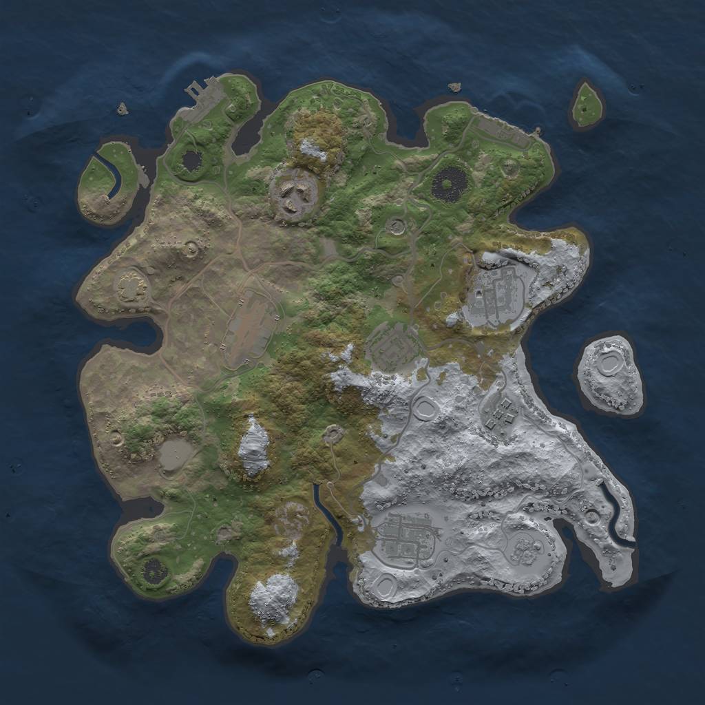 Rust Map: Procedural Map, Size: 3000, Seed: 283, 14 Monuments