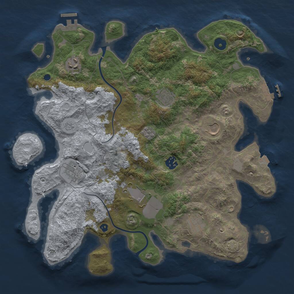 Rust Map: Procedural Map, Size: 3650, Seed: 4745700, 14 Monuments