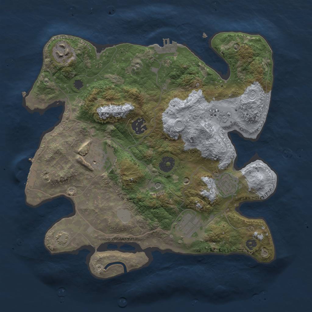 Rust Map: Procedural Map, Size: 3000, Seed: 932494741, 13 Monuments