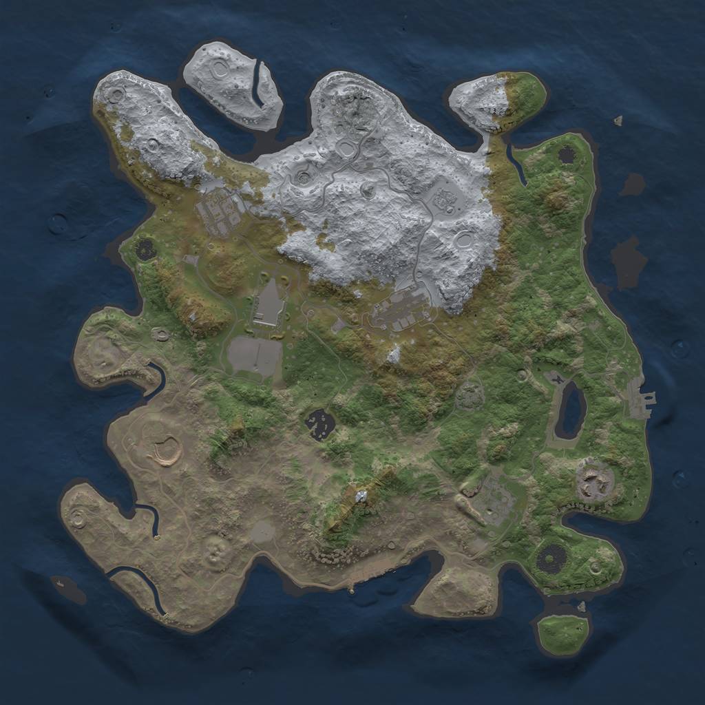 Rust Map: Procedural Map, Size: 3600, Seed: 86434982, 15 Monuments