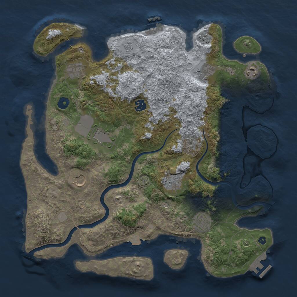 Rust Map: Procedural Map, Size: 3750, Seed: 48545549, 15 Monuments