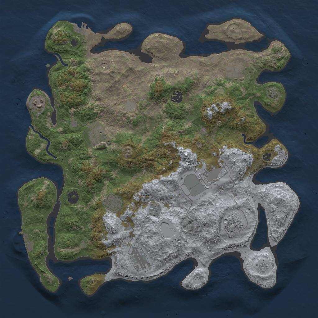 Rust Map: Procedural Map, Size: 3900, Seed: 89925680, 17 Monuments
