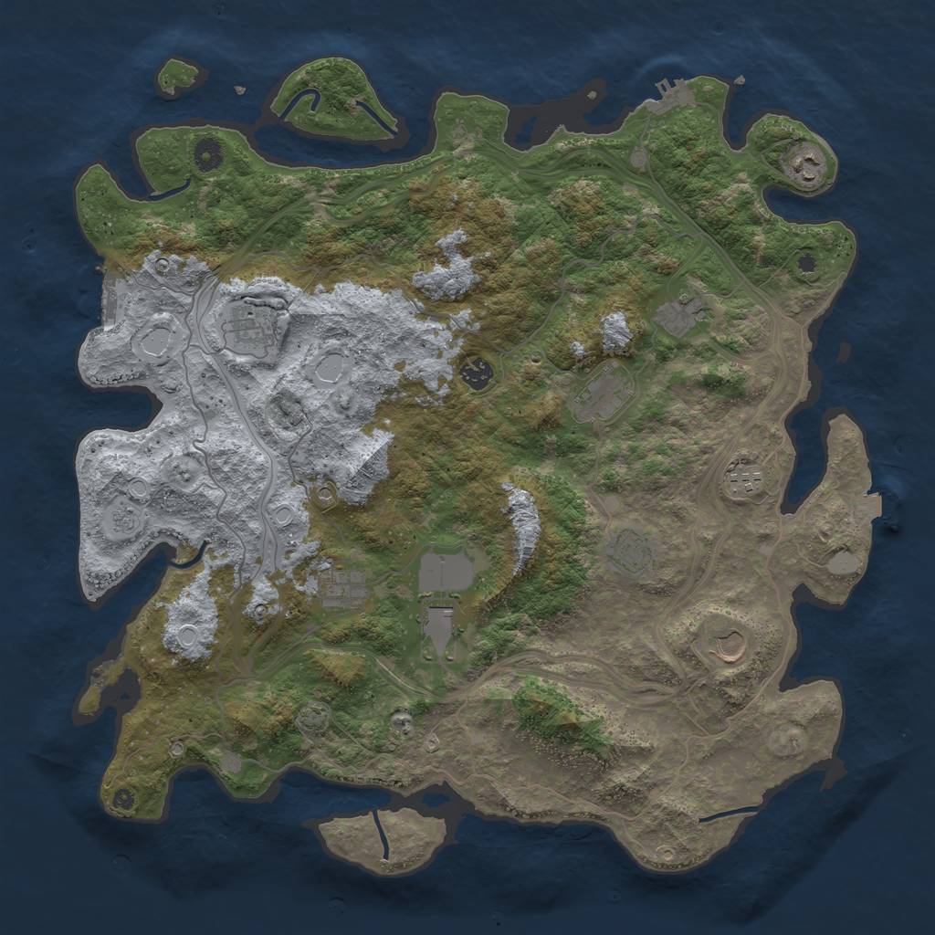 Rust Map: Procedural Map, Size: 4500, Seed: 335166889, 18 Monuments