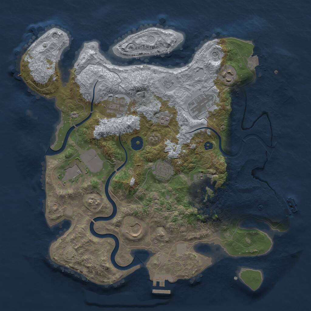 Rust Map: Procedural Map, Size: 3500, Seed: 48018584, 14 Monuments