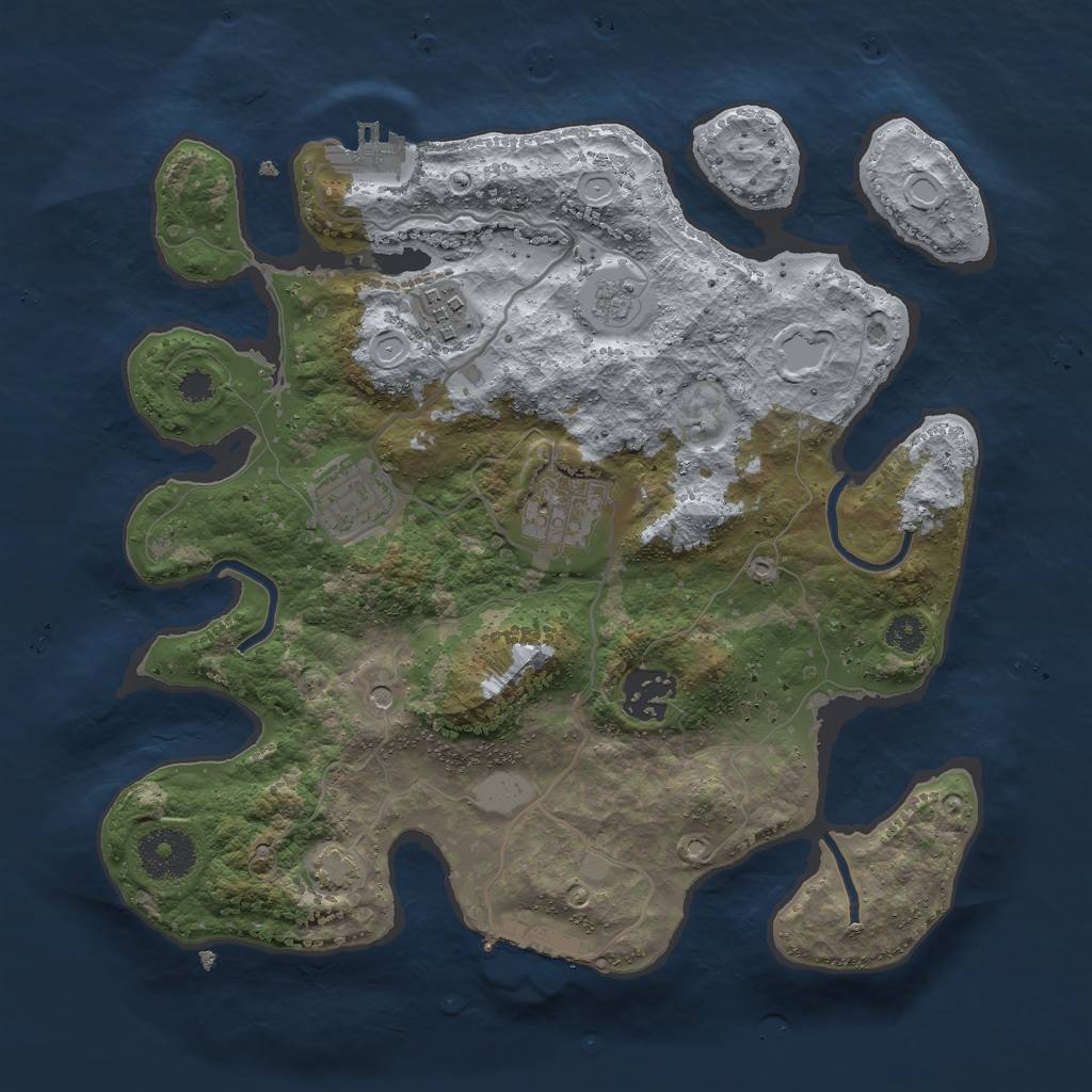 Rust Map: Procedural Map, Size: 3000, Seed: 15139, 12 Monuments