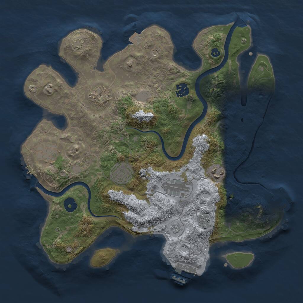 Rust Map: Procedural Map, Size: 3300, Seed: 55634322, 13 Monuments