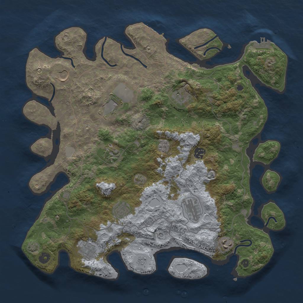 Rust Map: Procedural Map, Size: 4000, Seed: 32006238, 18 Monuments
