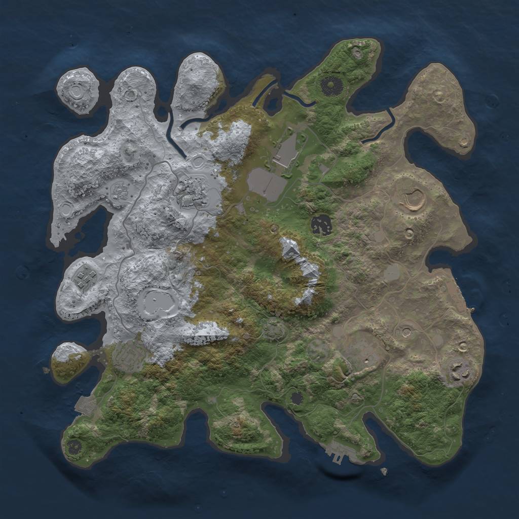 Rust Map: Procedural Map, Size: 3600, Seed: 65272860, 16 Monuments