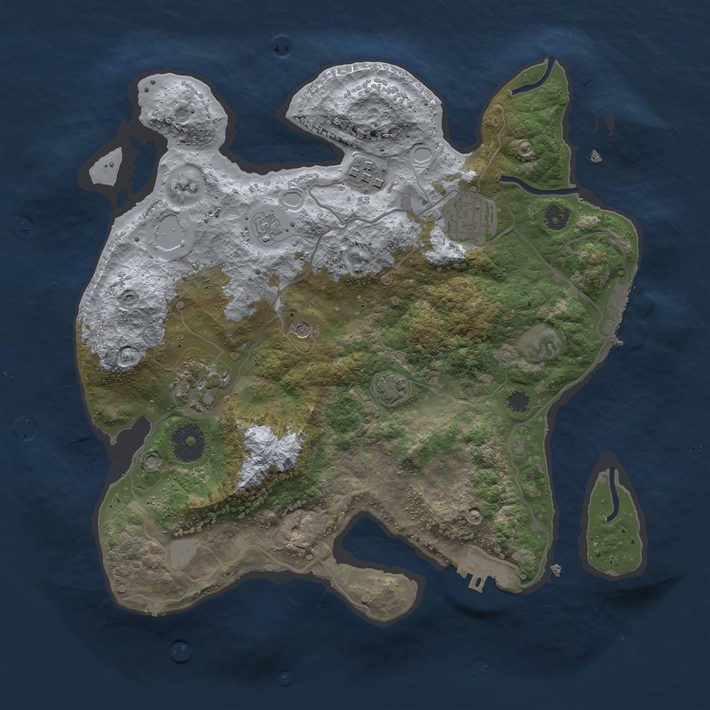 Rust Map: Procedural Map, Size: 3000, Seed: 31634, 11 Monuments