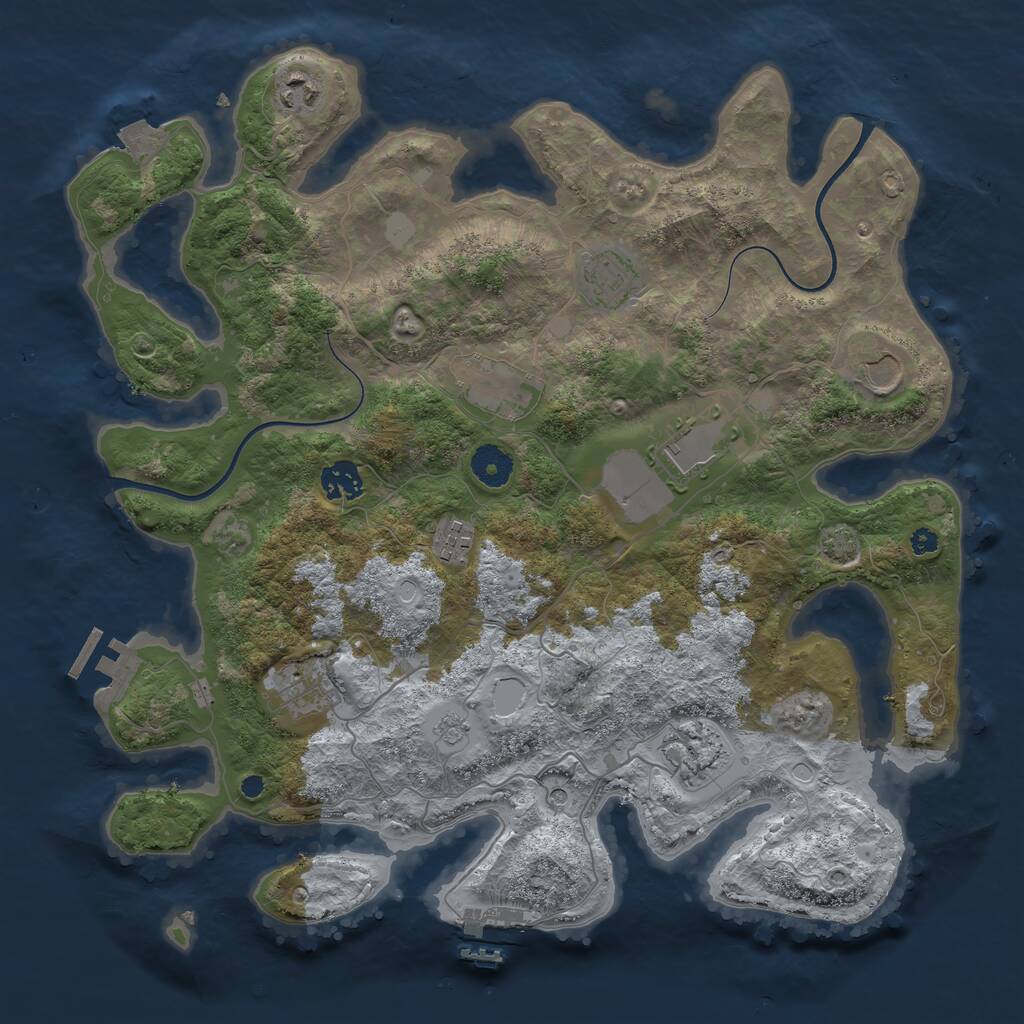 Rust Map: Procedural Map, Size: 3750, Seed: 84952728, 15 Monuments