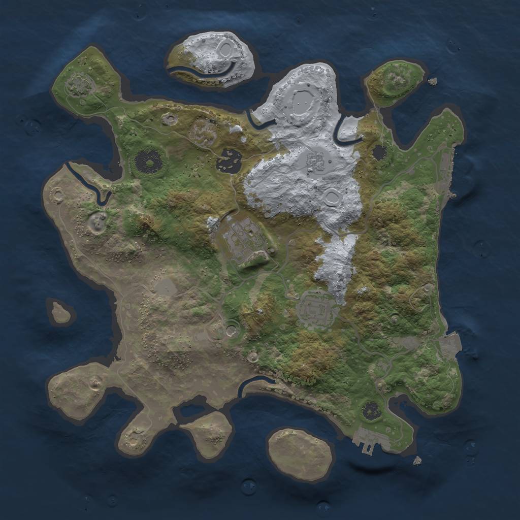 Rust Map: Procedural Map, Size: 3000, Seed: 23070, 11 Monuments