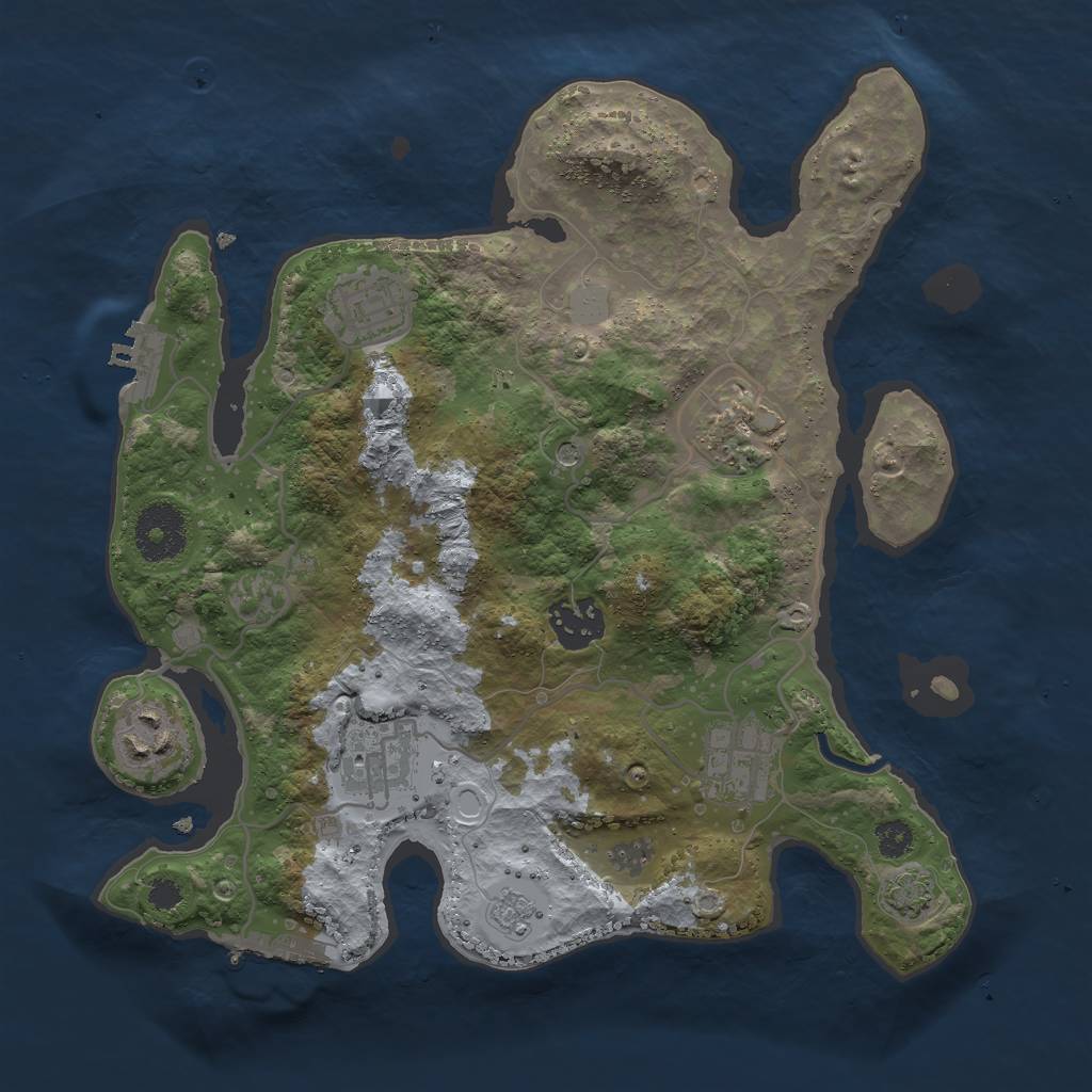 Rust Map: Procedural Map, Size: 3000, Seed: 812098762, 14 Monuments