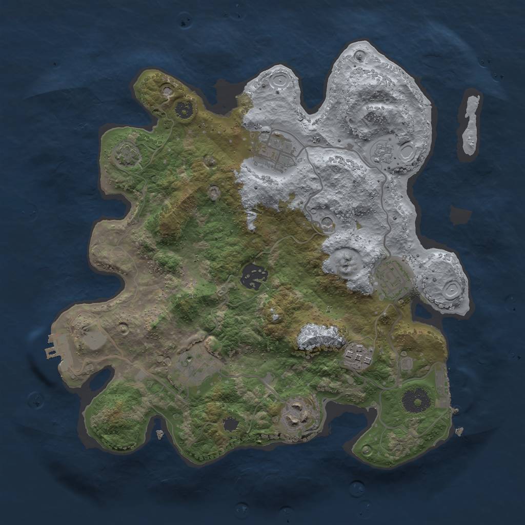 Rust Map: Procedural Map, Size: 3000, Seed: 8506397, 14 Monuments