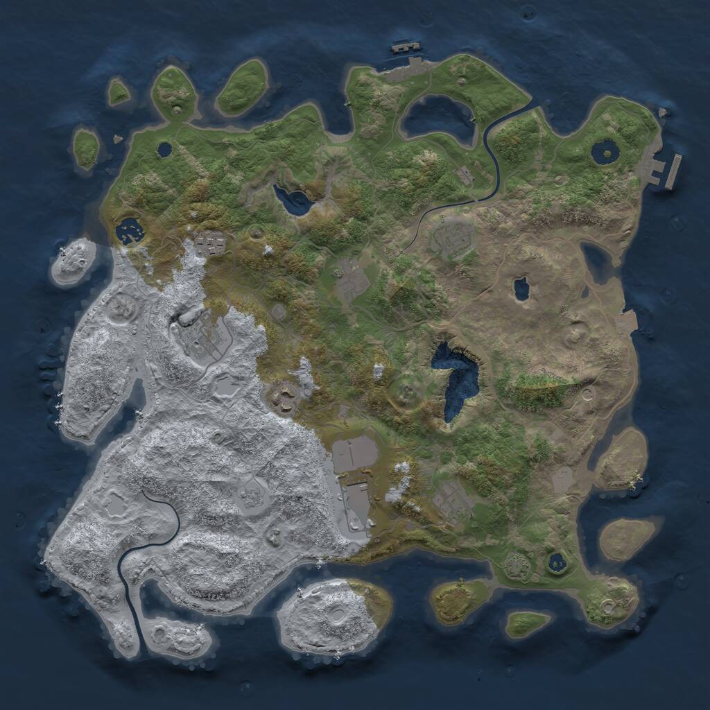 Rust Map: Procedural Map, Size: 4000, Seed: 26288787, 14 Monuments