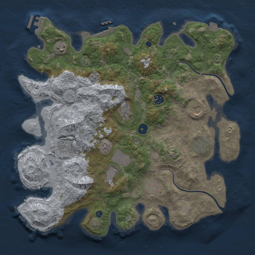 Rust Map: Procedural Map, Size: 3800, Seed: 65115086, 15 Monuments
