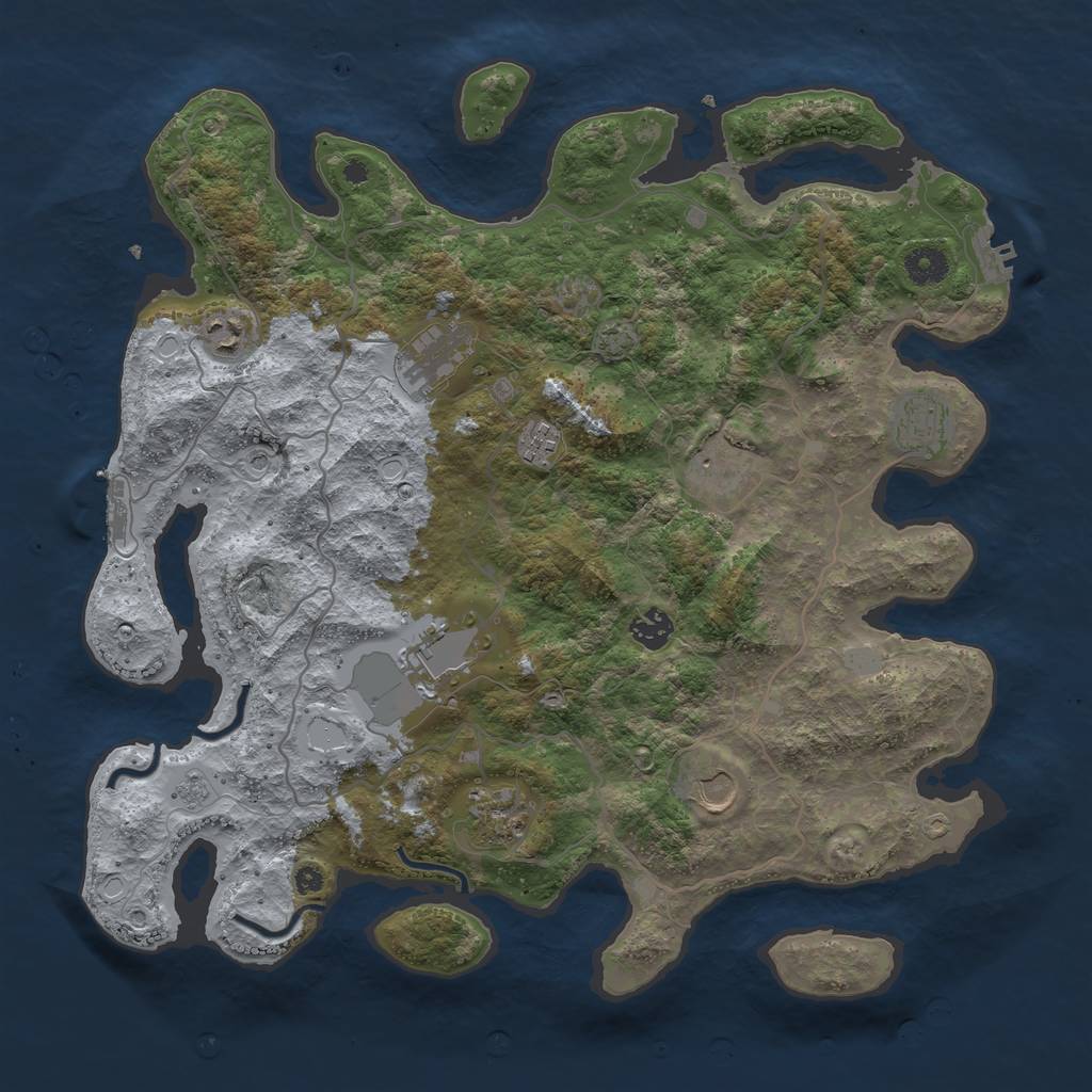 Rust Map: Procedural Map, Size: 4000, Seed: 19697, 17 Monuments