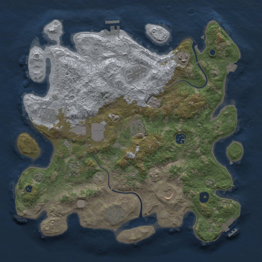 Rust Map: Procedural Map, Size: 3750, Seed: 95899272, 16 Monuments