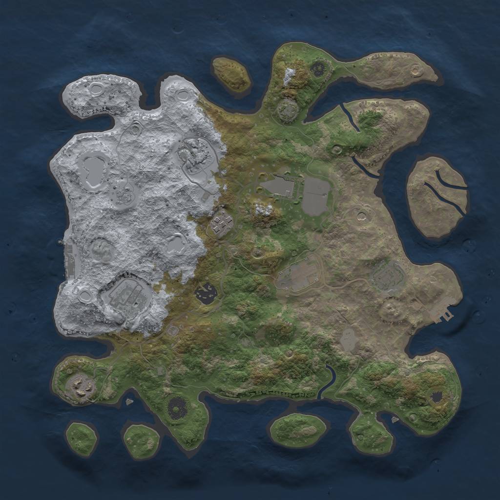 Rust Map: Procedural Map, Size: 3550, Seed: 7494281, 16 Monuments