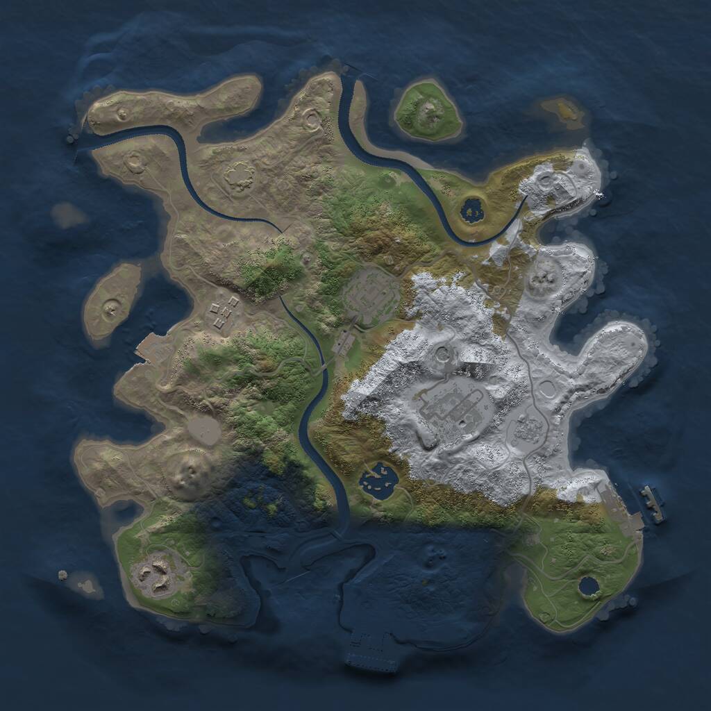 Rust Map: Procedural Map, Size: 3000, Seed: 3692147, 11 Monuments