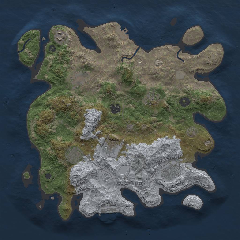 Rust Map: Procedural Map, Size: 3450, Seed: 75004018, 15 Monuments