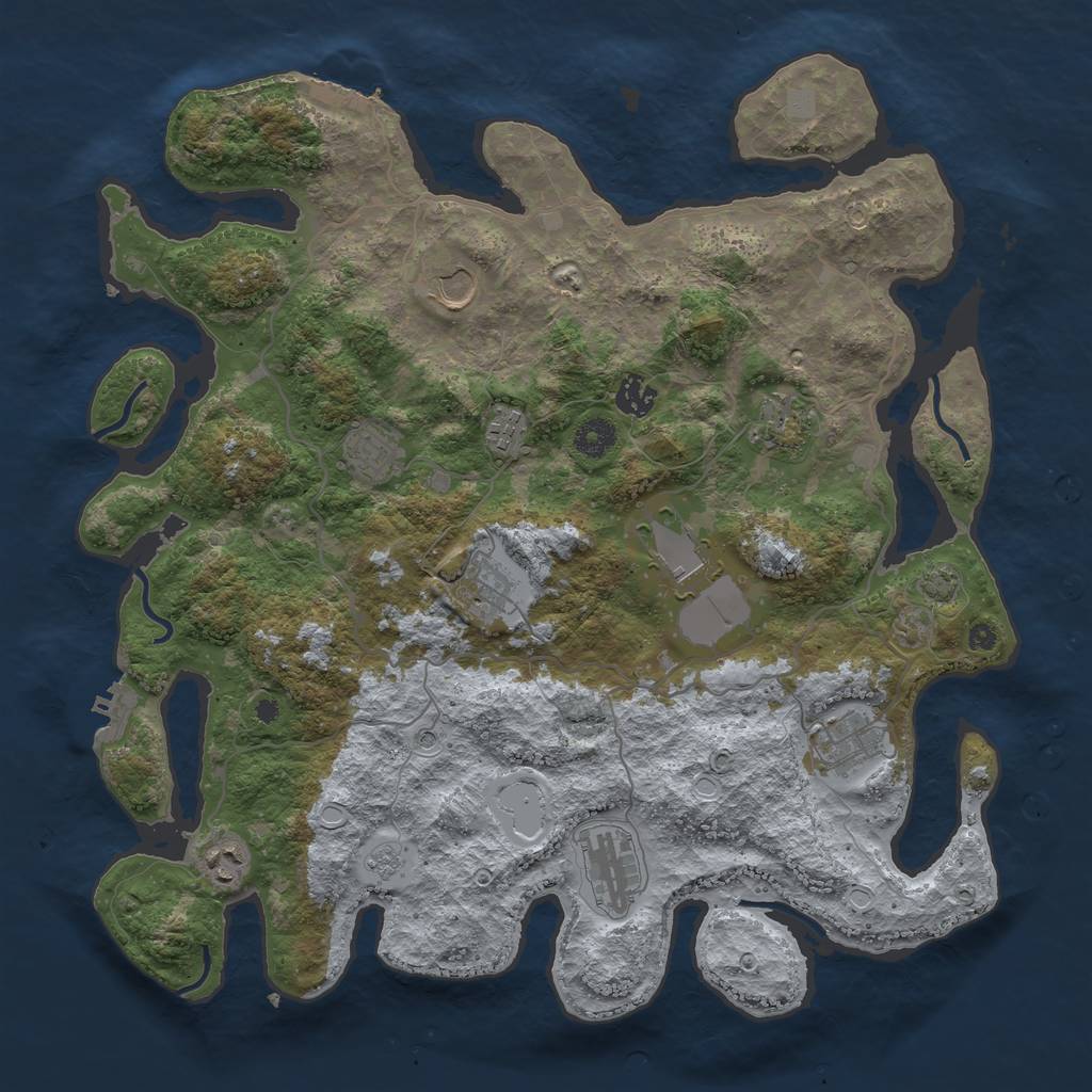 Rust Map: Procedural Map, Size: 4000, Seed: 65600039, 18 Monuments
