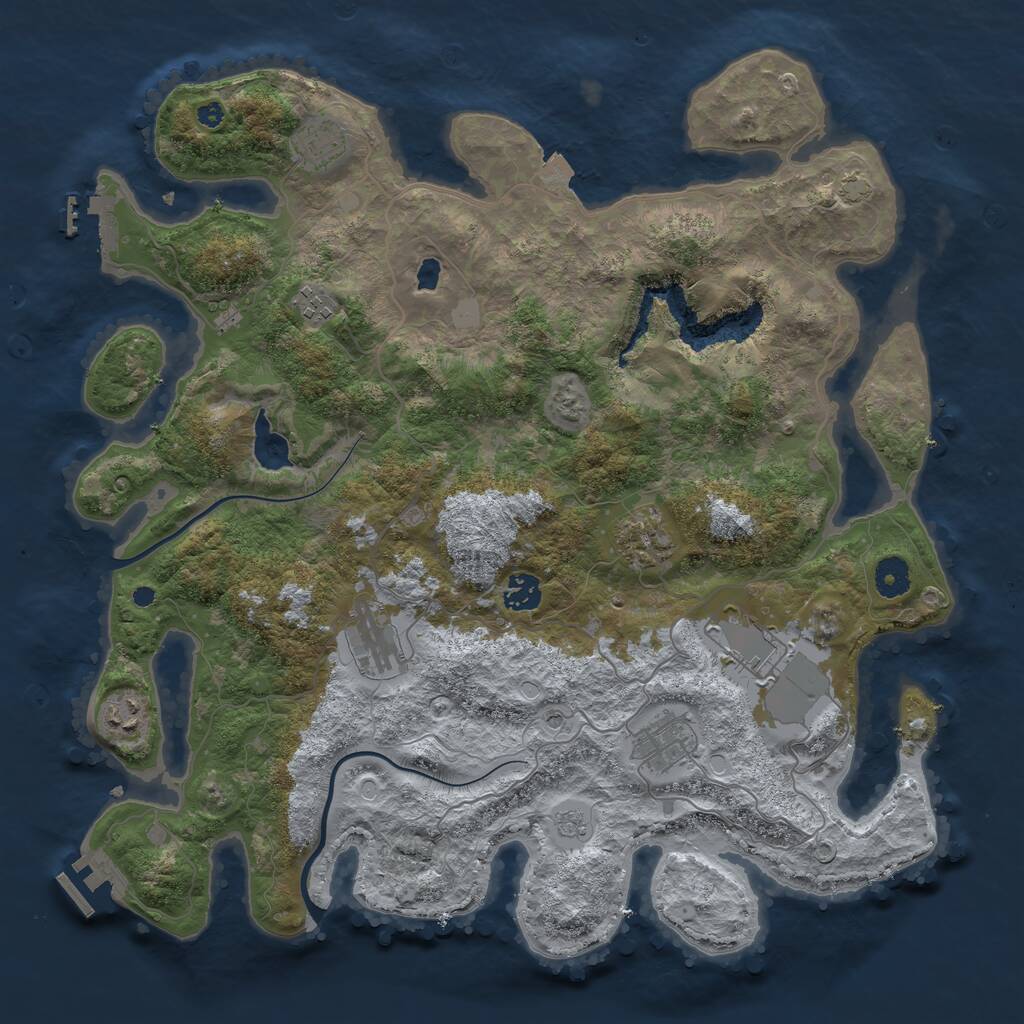 Rust Map: Procedural Map, Size: 4000, Seed: 65600039, 14 Monuments