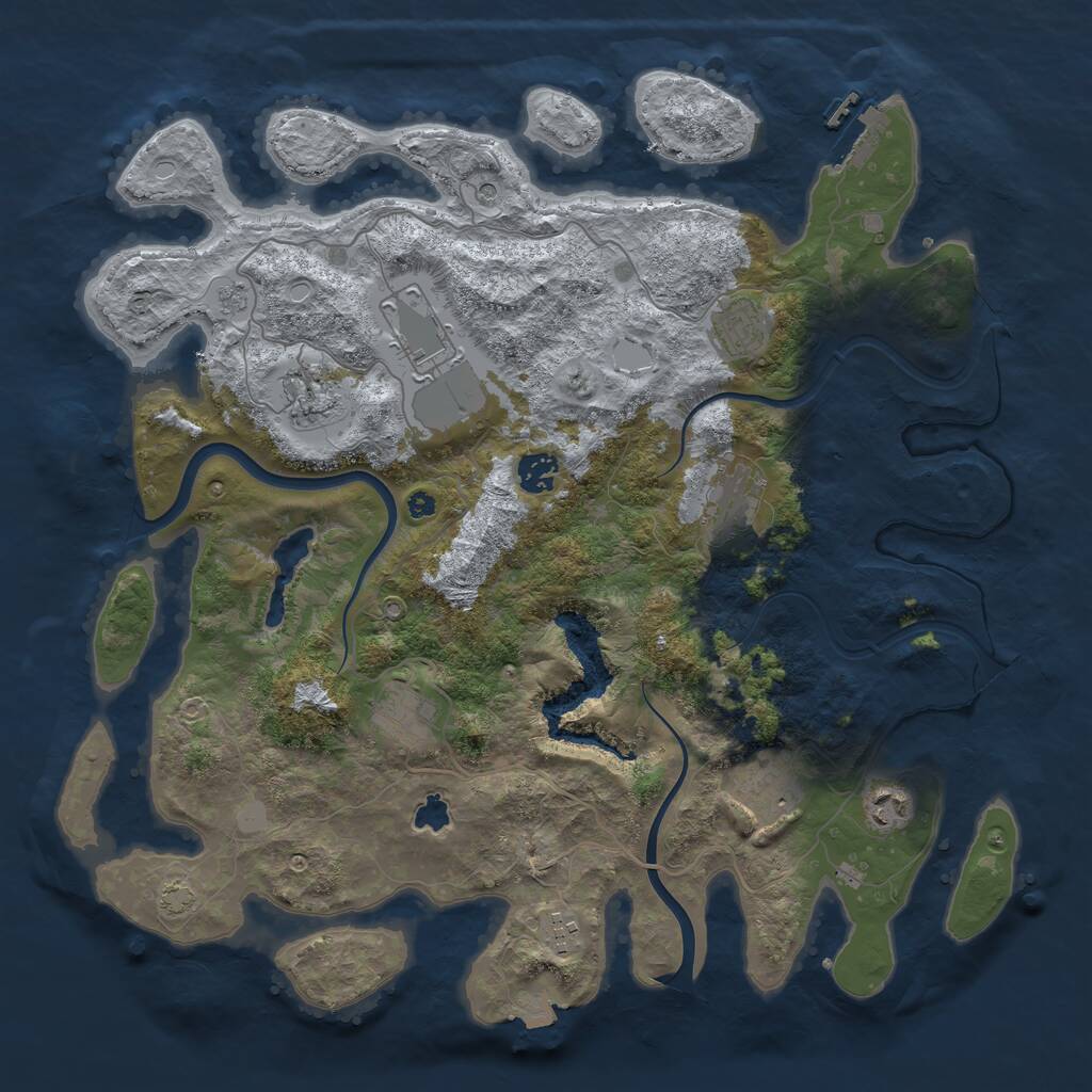 Rust Map: Procedural Map, Size: 4000, Seed: 23517358, 14 Monuments