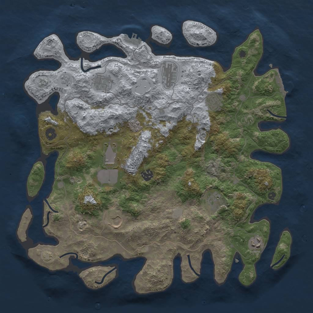 Rust Map: Procedural Map, Size: 4000, Seed: 23517358, 17 Monuments