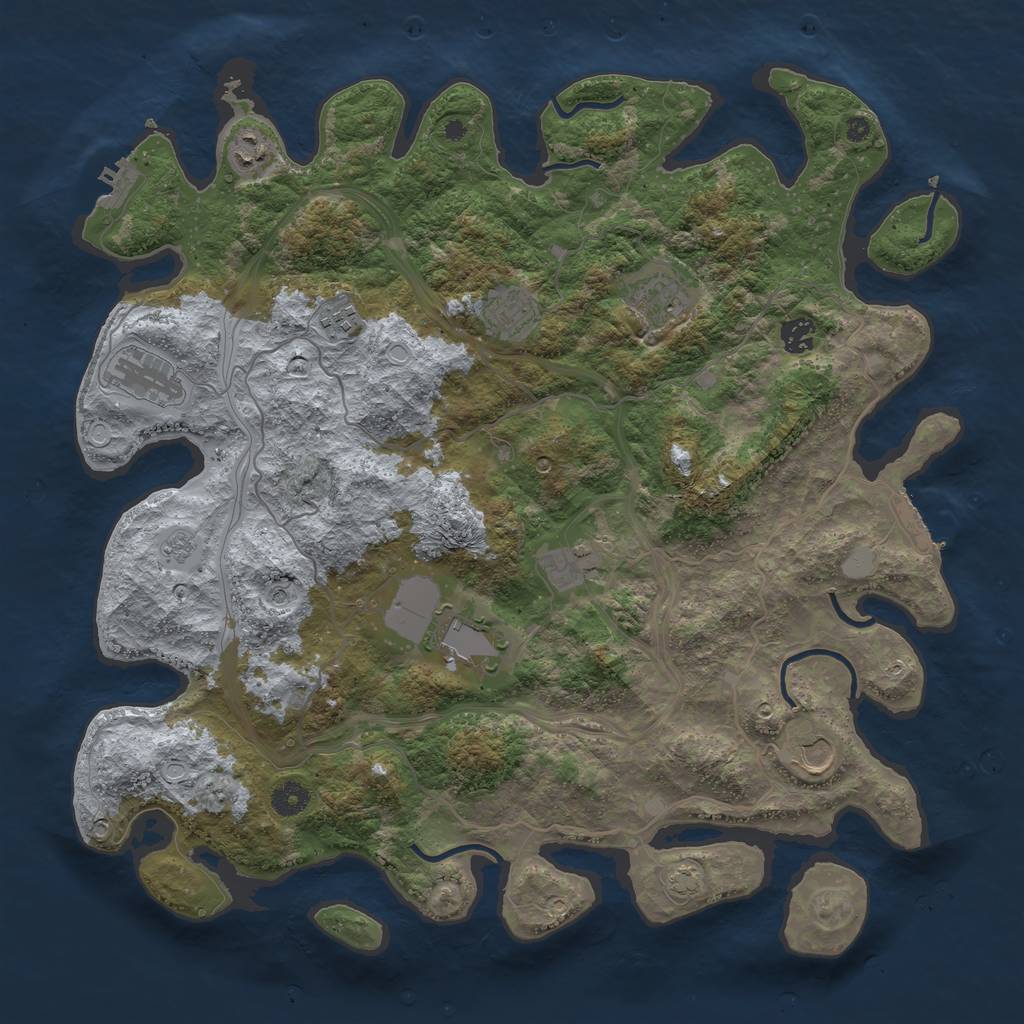 Rust Map: Procedural Map, Size: 4250, Seed: 23869512, 17 Monuments