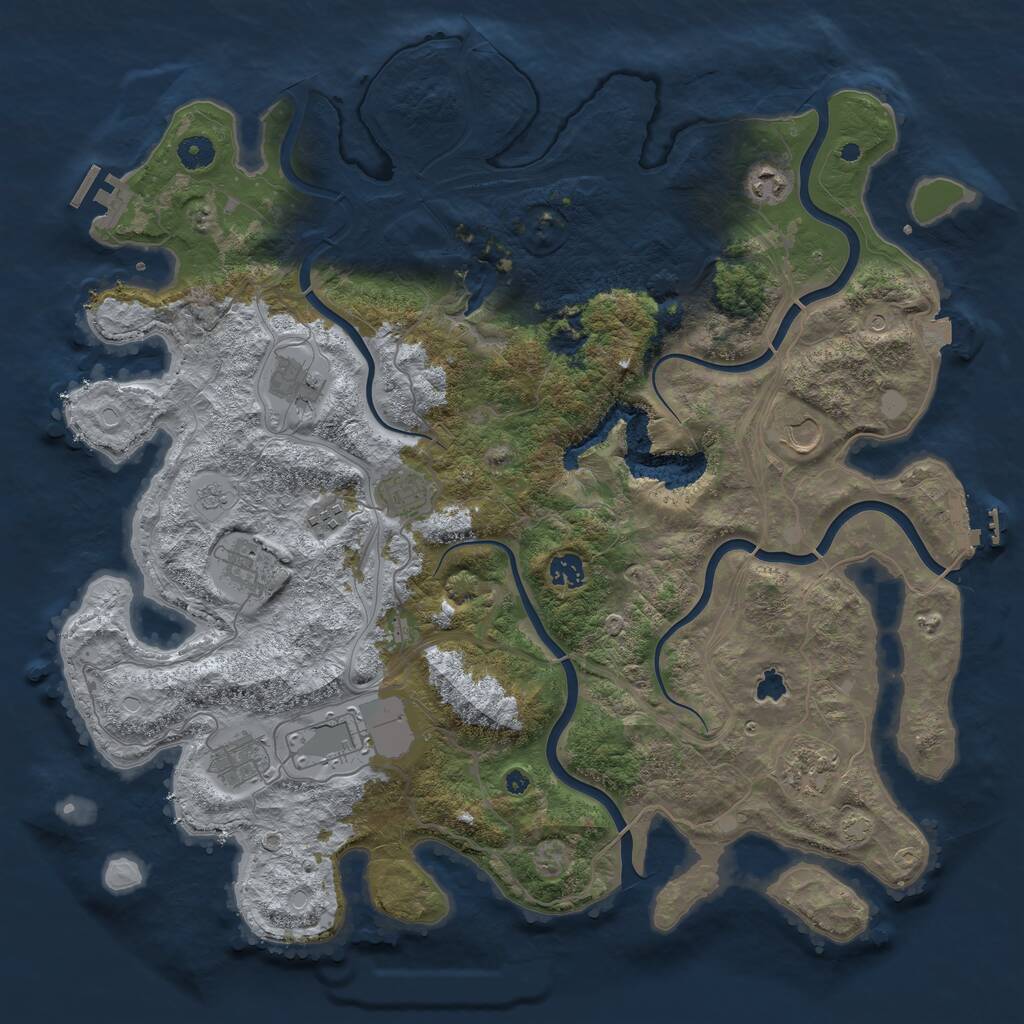 Rust Map: Procedural Map, Size: 4400, Seed: 77559474, 16 Monuments