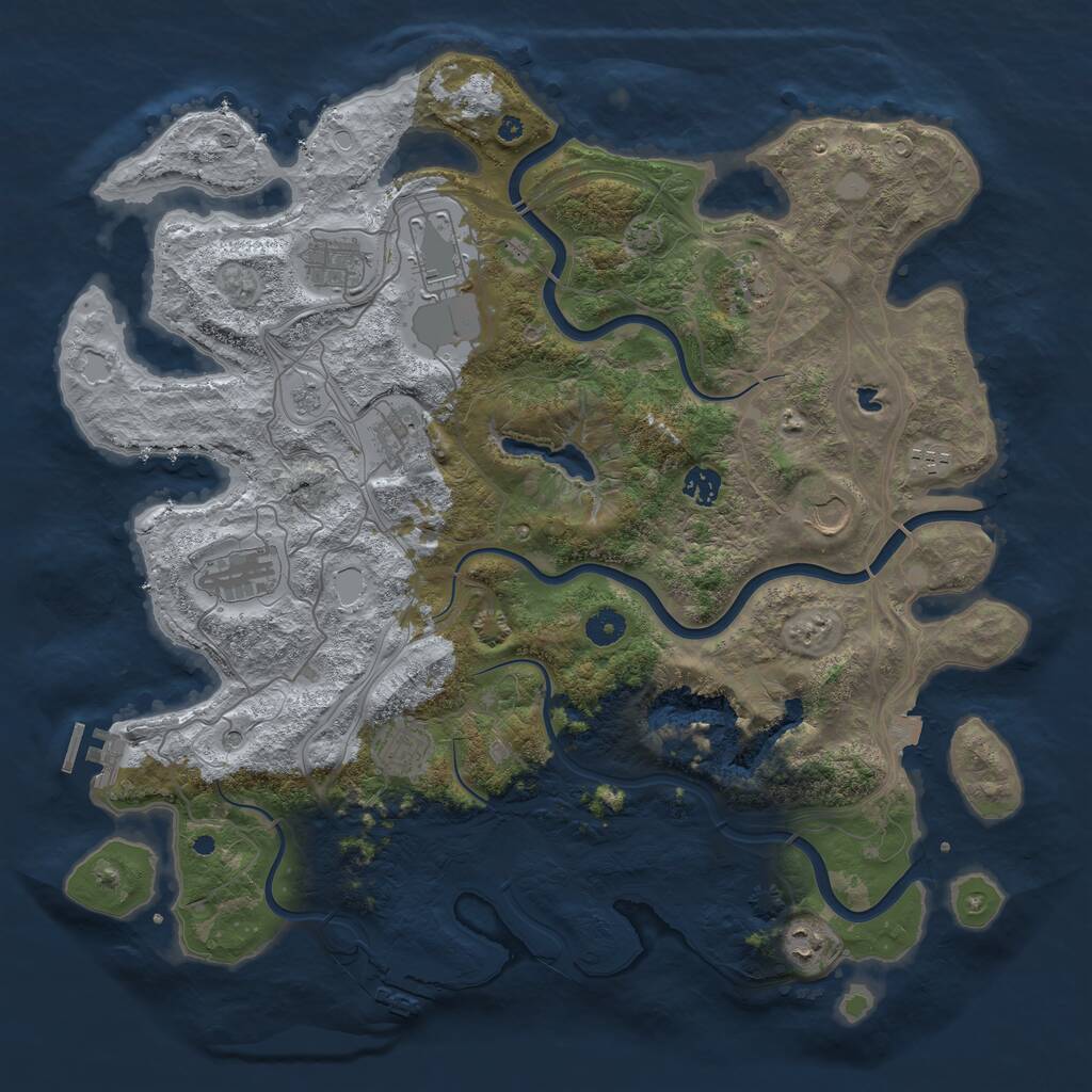 Rust Map: Procedural Map, Size: 4300, Seed: 20138855, 16 Monuments