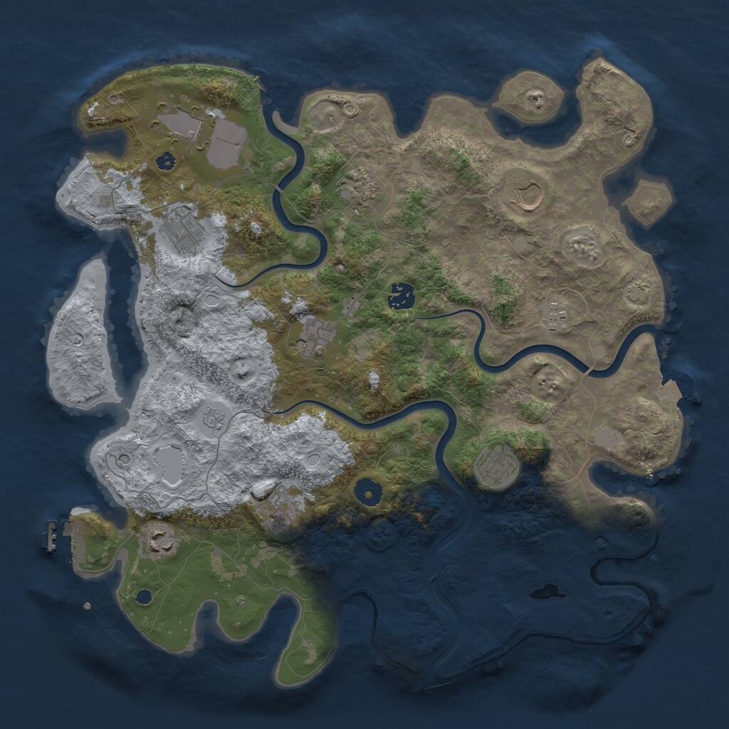 Rust Map: Procedural Map, Size: 3950, Seed: 11117247, 15 Monuments