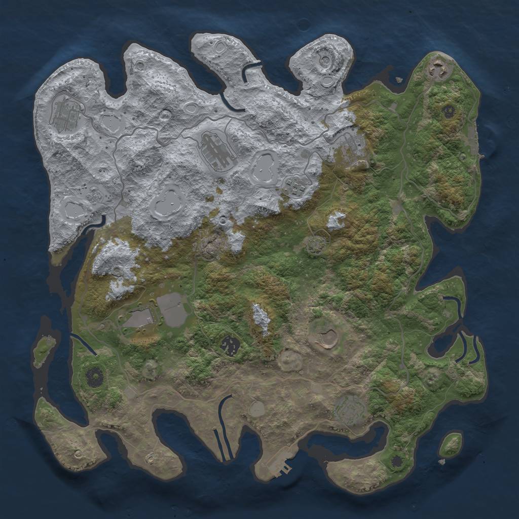 Rust Map: Procedural Map, Size: 4000, Seed: 48112691, 17 Monuments