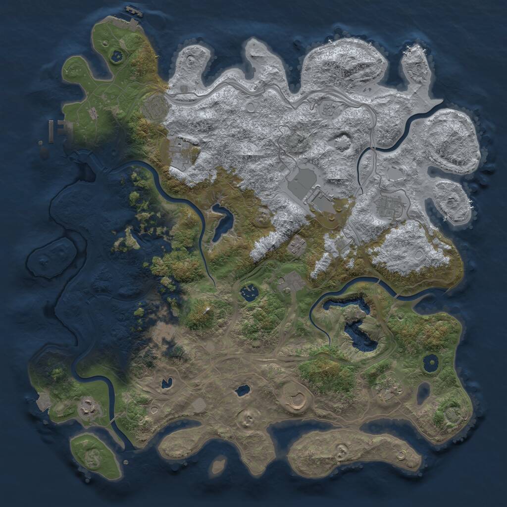 Rust Map: Procedural Map, Size: 4500, Seed: 1854543108, 17 Monuments