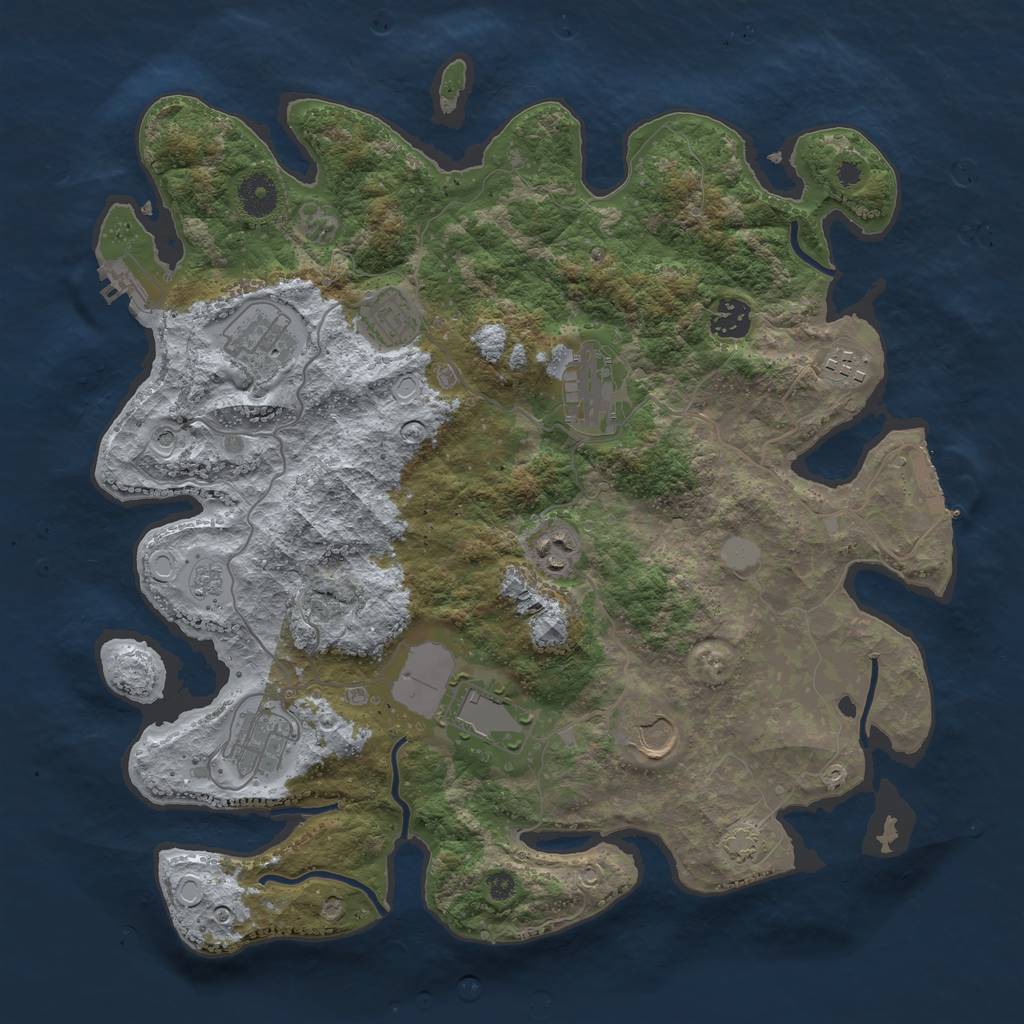Rust Map: Procedural Map, Size: 3750, Seed: 35150146, 17 Monuments
