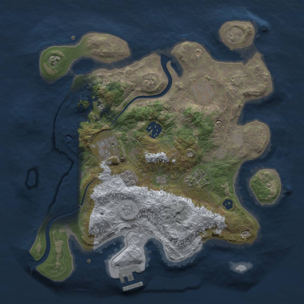 Rust Map: Procedural Map, Size: 3000, Seed: 774982025, 10 Monuments
