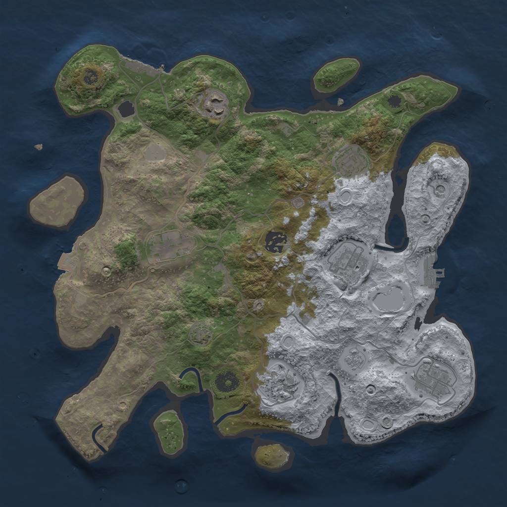 Rust Map: Procedural Map, Size: 3400, Seed: 37733118, 15 Monuments