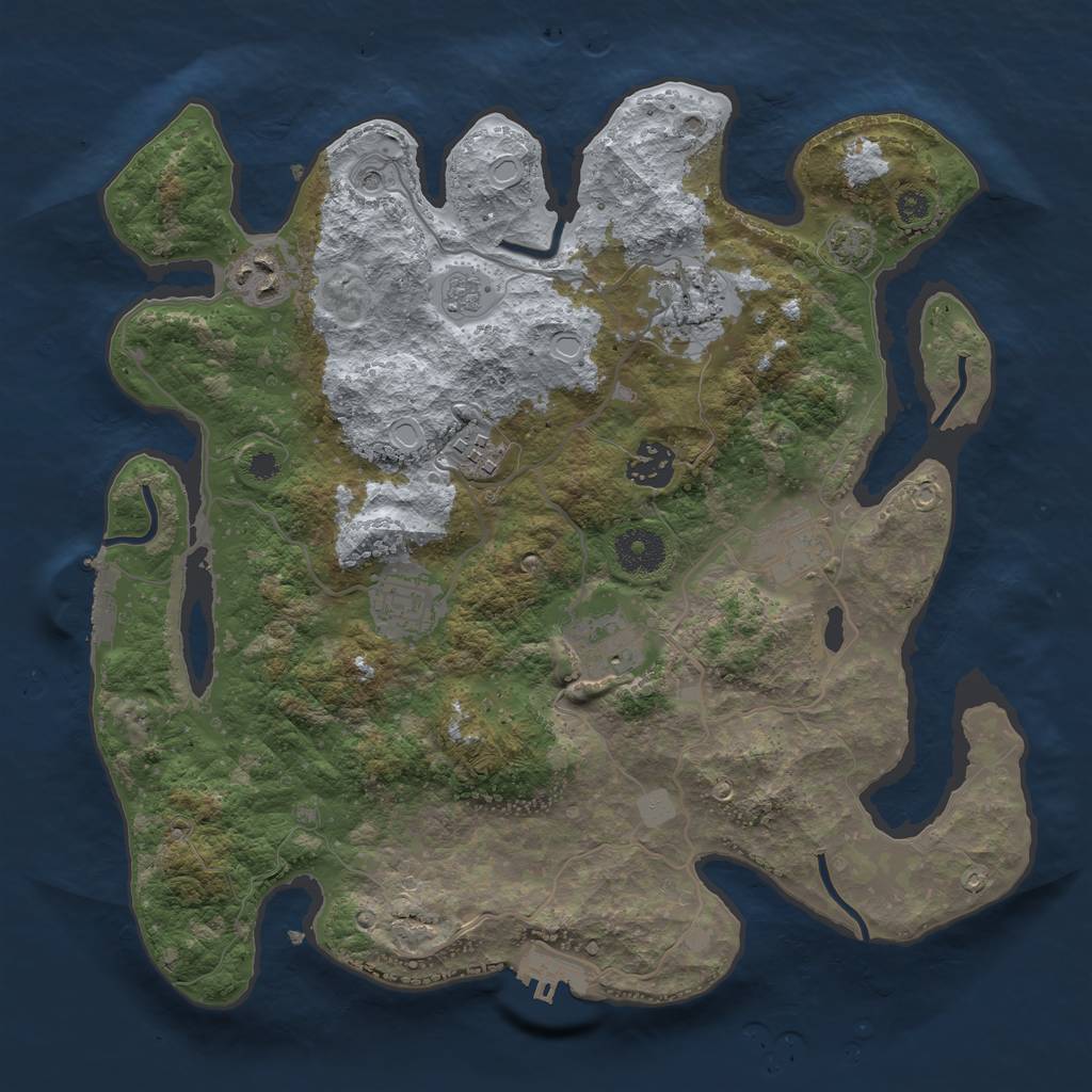Rust Map: Procedural Map, Size: 3400, Seed: 37713055, 15 Monuments