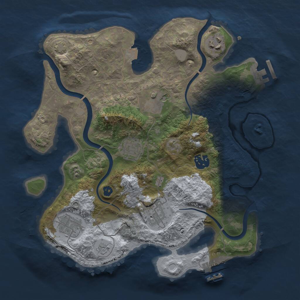 Rust Map: Procedural Map, Size: 3000, Seed: 25118, 11 Monuments