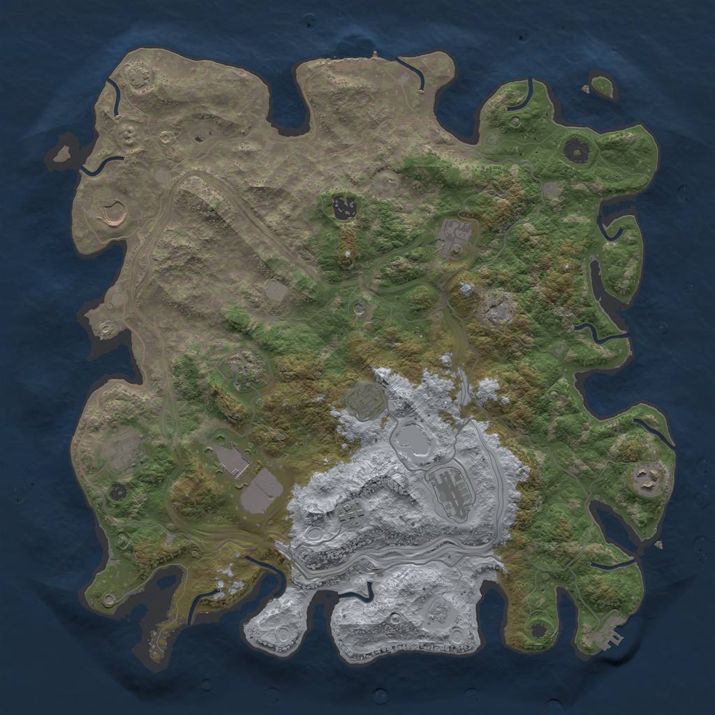 Rust Map: Procedural Map, Size: 4250, Seed: 1246435398, 18 Monuments