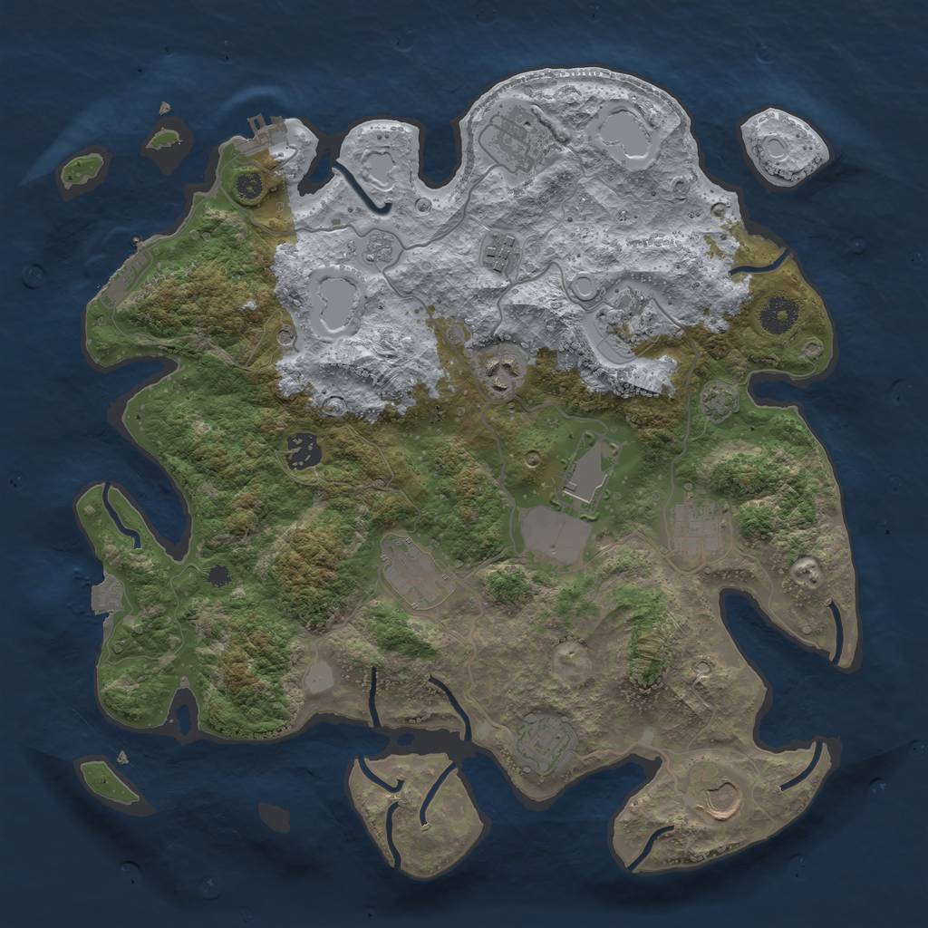 Rust Map: Procedural Map, Size: 3700, Seed: 66565446, 18 Monuments