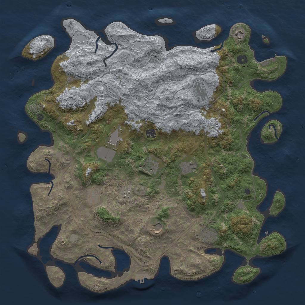 Rust Map: Procedural Map, Size: 4500, Seed: 76495283, 18 Monuments