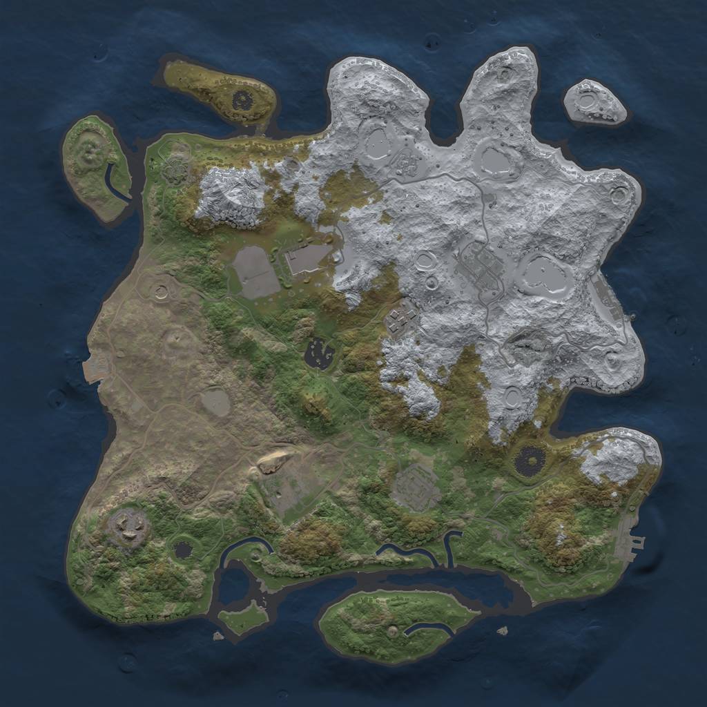 Rust Map: Procedural Map, Size: 3500, Seed: 40456580, 15 Monuments