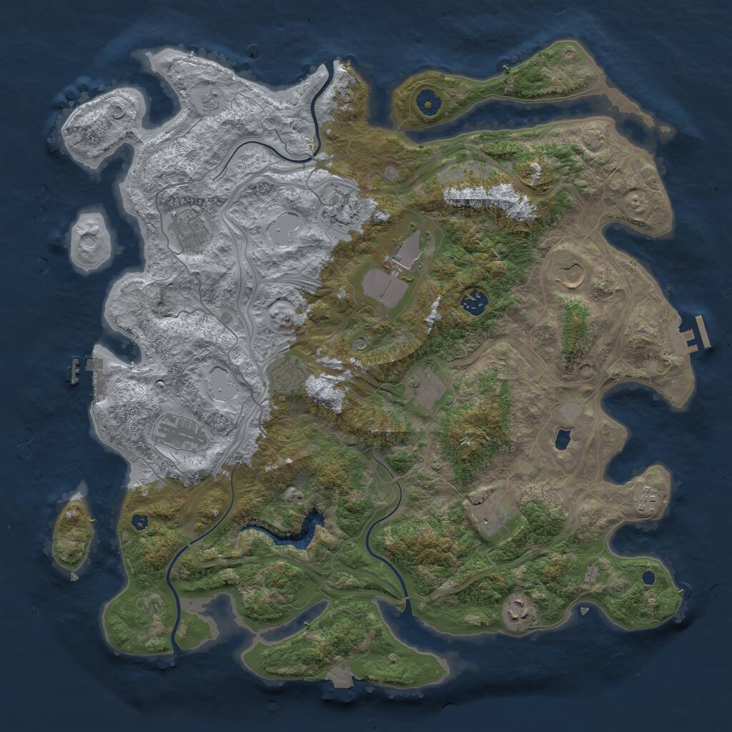 Rust Map: Procedural Map, Size: 4400, Seed: 74764, 17 Monuments
