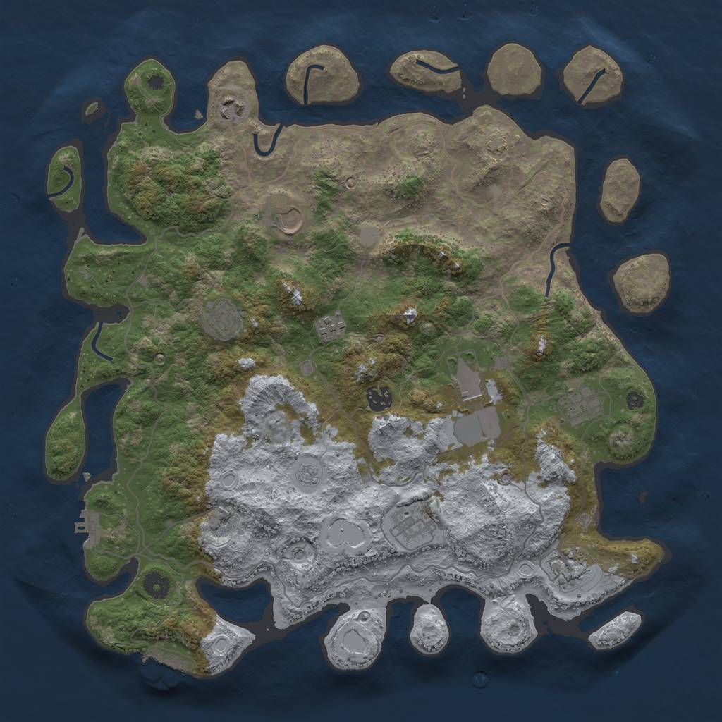 Rust Map: Procedural Map, Size: 4100, Seed: 89821418, 17 Monuments