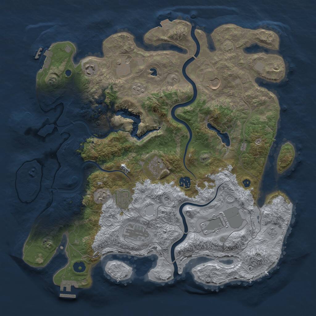 Rust Map: Procedural Map, Size: 4000, Seed: 23629242, 15 Monuments