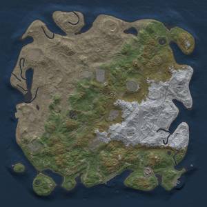 Thumbnail Rust Map: Procedural Map, Size: 4300, Seed: 76684421, 18 Monuments